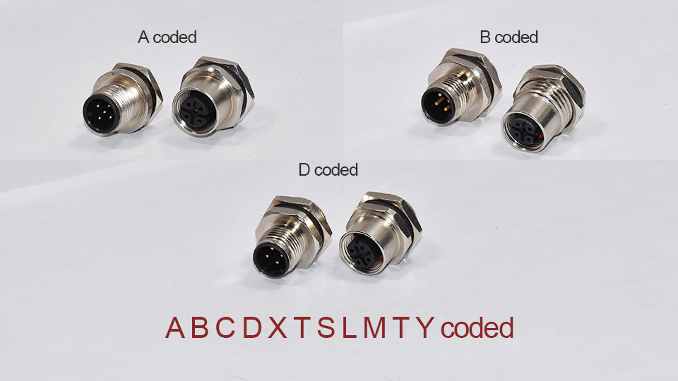Male Female Solder Pcb M8 M12 Wall Panel Mount Connector 3 - 17 Pin A - X Code Sensor