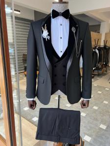 Quality Slim Fit Black 36''-46'' Classic Gentleman'S Tuxedo wholesale