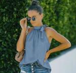 Low Moq Clothing Manufacturer Women'S Sleeveless Halter Top Fashion Leopard T -