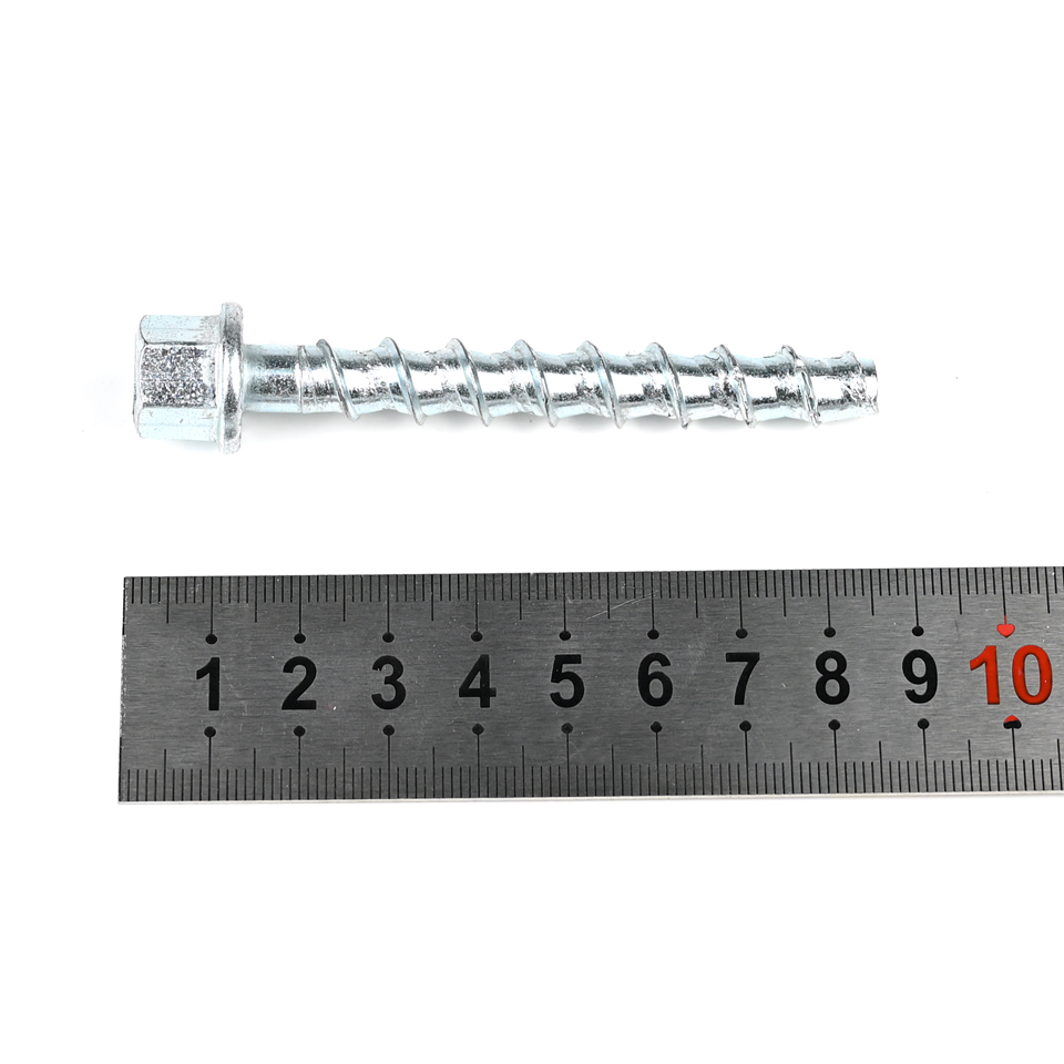 M8 Steel Hex Flange Head Vertical Concrete Threaded Rod Hanger Screw for Ceiling Fixing