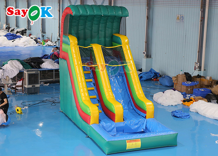 Wet Dry Inflatable Slide Anti Ruptured Commercial Inflatable Water Slide Pool Two PVC Coated Sides