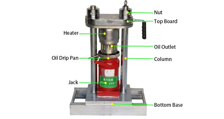 500g/Batch 3kg/H Manual Hydraulic Oil Press Machine Small Jack Type 70kg