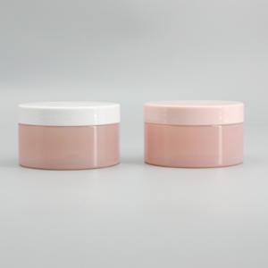 Quality 200ml 250ml Pink Body Cosmetic PET Plastic Jars wholesale