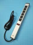 Universal Mountable Six Socket Extension Cord Power Strip Dustproof Aluminum