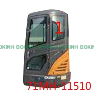 Quality 71MH-11510 HYUNDAI Front Glass Excavator Cab Window Left Side Upper Position NO.1 Tempered wholesale