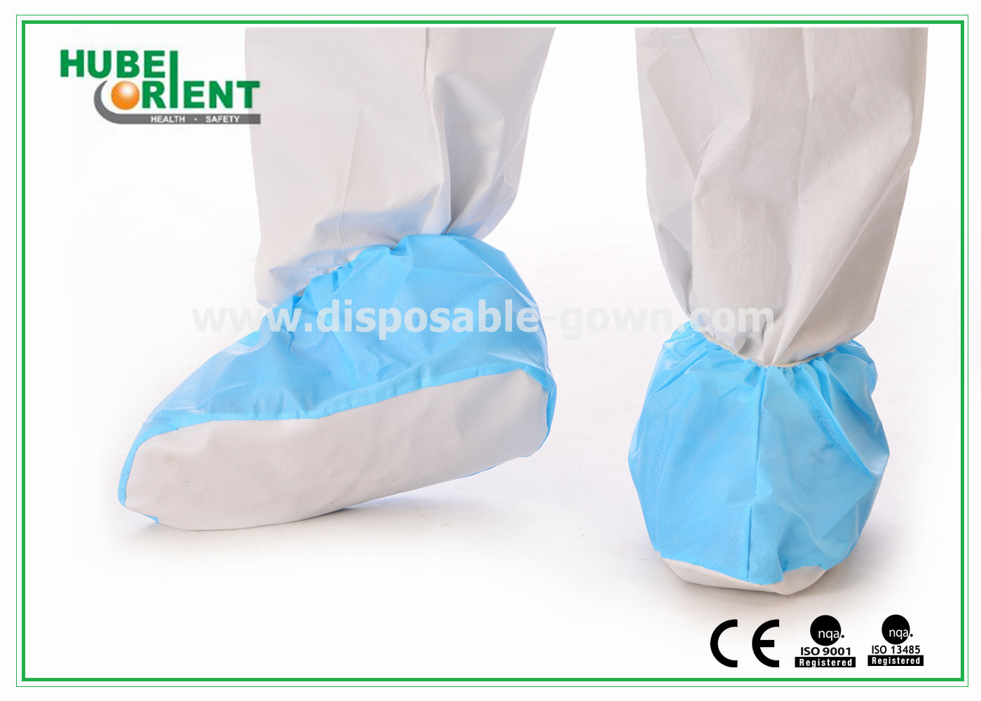Disposable Foot Covers Waterproof PP+CPE Shoe Covers With Non Slip PVC Sole