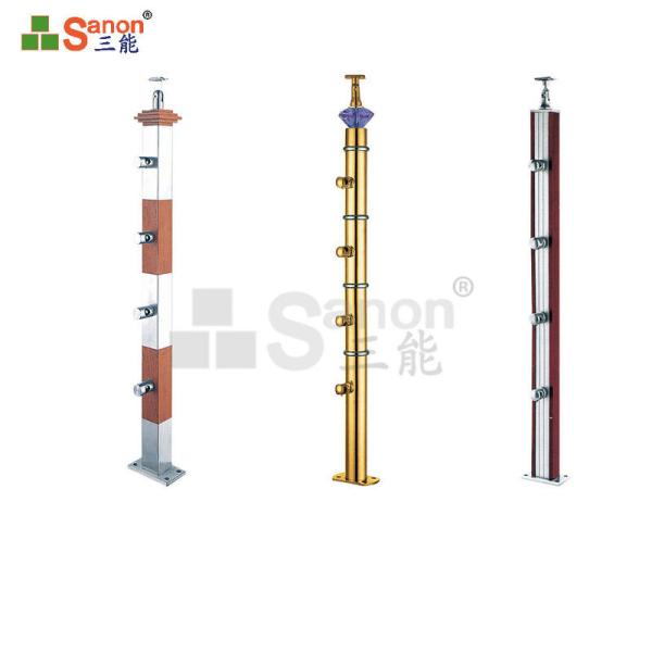 Interior / Exterior Stainless Steel Balustrade Parts 0.8mm Satined Mirror