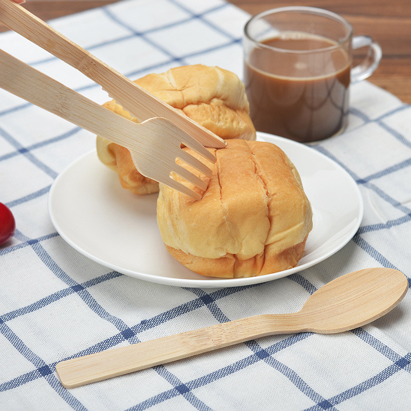 Knives Fork Spoons Bamboo Flatware Wooden Compostable Silverware Disposable