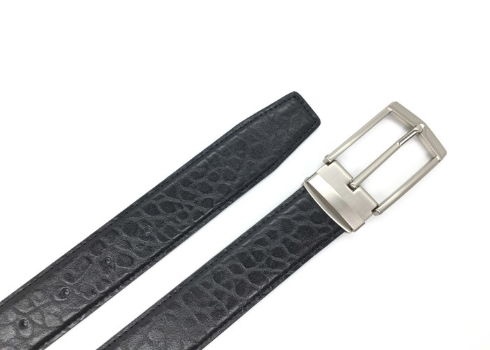 Business And Casual Mens Leather Dress Belt Size Adjustable Black Color