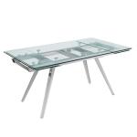 Modern dining room Rectangular Shape Glass Top SS Dining Tables
