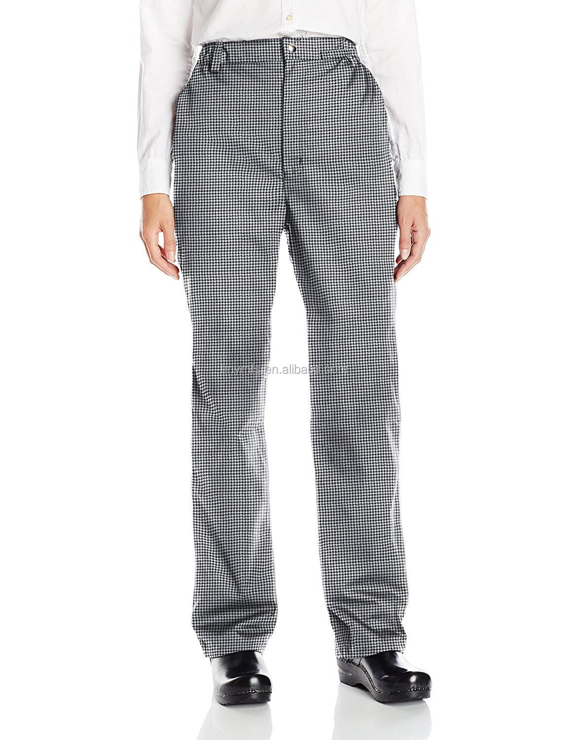 Top Quality Custom Design Workwear Chefs Clothing uniform pants with zipper fly checked chefs pants
