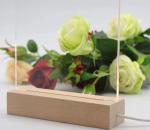 Stylish 3D Illuminated Rewritable Wood Acrylic Led Display Stand Lamp Desktop