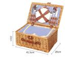 Fabric Linen Wicker Rattan Storage 4 Person Woven Willow Picnic Basket
