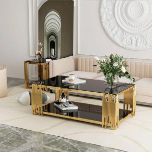 Quality Modern Stainless Steel Marble Hotel Lobby Square Coffee Table wholesale