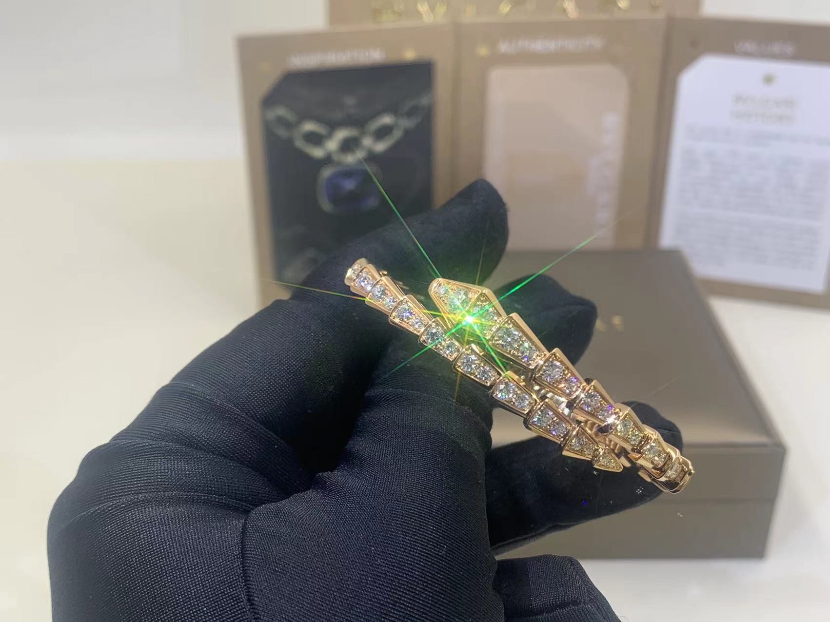 Serpenti Viper Bracelet Serpenti Viper 18 Kt Yellow Gold Bracelet With Pavé Diamonds