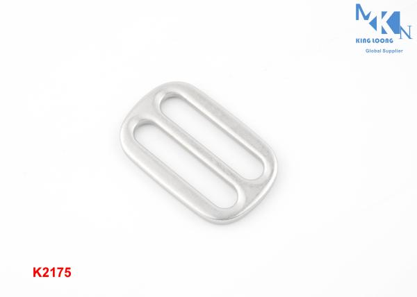 Shiny Silver Metal Slide Buckle 32mm Inner Size Zinc Alloy Hand Polished With