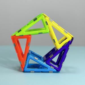 Quality Colorful Geometric Magnetic Tiles Freestyle Pentaram Shapes Building Blocks Set wholesale