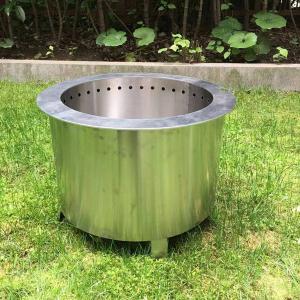 Quality Stainless Steel Wood Double Flame Smokeless Fire Pit , 15.5 Inch Backyard Outdoor Fire Pit wholesale