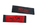 Black / Red / Grey Shrink-proof Clothing Woven Labels, Embroidered Garment Label