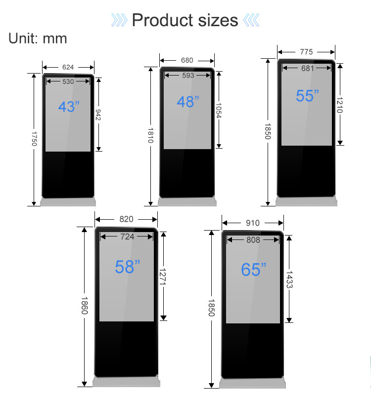 Floor Standing Digital Kiosk Display With 10 - Point Multi Touch Screen