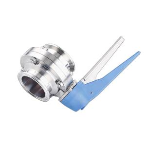 Quality Stainless Steel 304 Butterfly Valve with Blue Trigger Handle and Tri Clamp Clover wholesale
