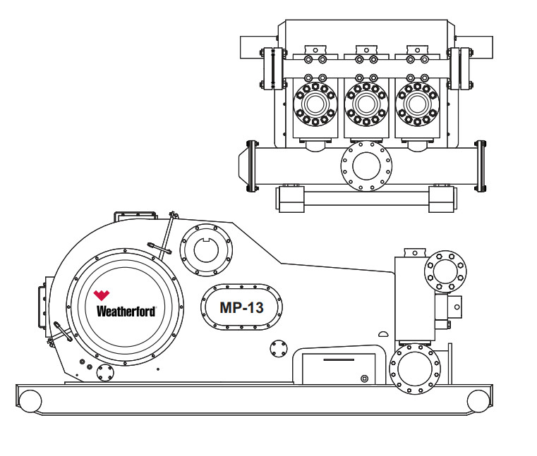 Weatherford E-2200 mud pump, E-447 mud pump, MP-16 mud pump, MP-13 mud pump, MP-5 mud pump, MP10 mud pump, MP10 mud pump