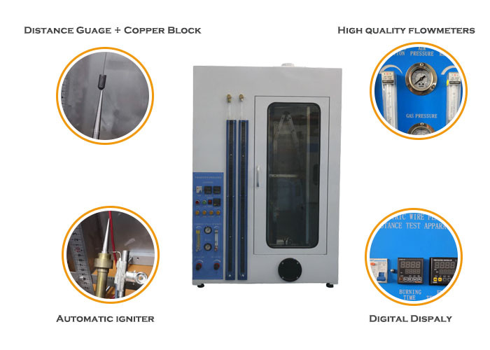 IEC60332-1-2 Stainless Steel Test Chamber For Vertical Burning Of Single Insulated Wires Or Cables