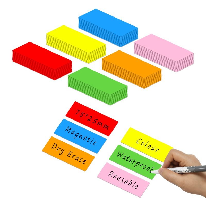 Colored Writable Magnetic Whiteboard Stickers Dry Erase Magnetic Labels SGS