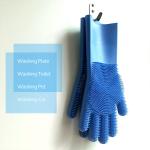 Magic Reusable Heat Resistant Silicone Gloves with Wash Scrubber for Cleaning