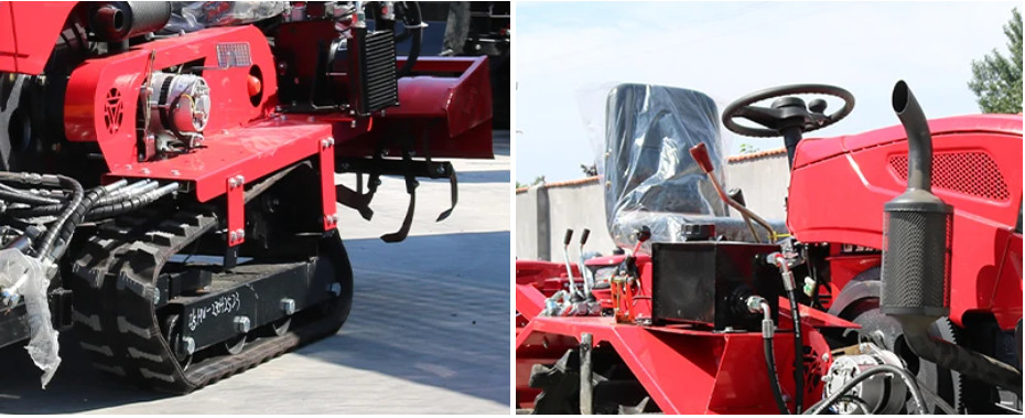 Multifunctional 50 Hp Mini Tractor , Small Tracked Tractor With Front End Loader