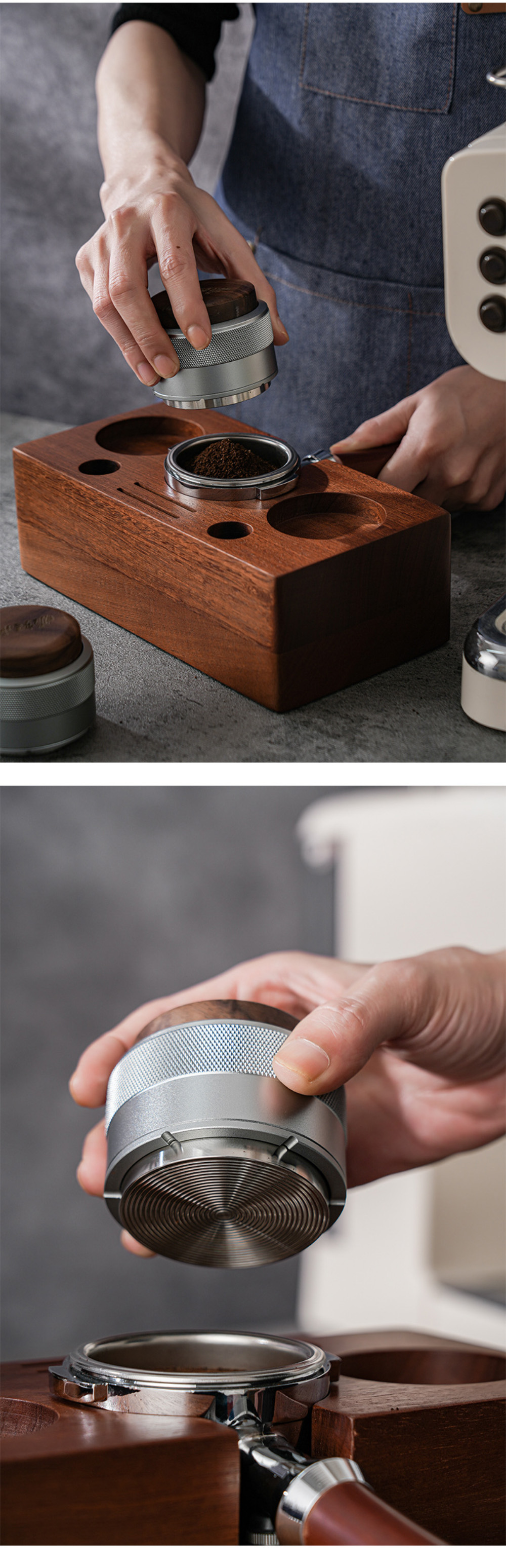 Matte Texture Plastic Material 58mm Espresso Distributor Tamper for Pressing Coffee Powder