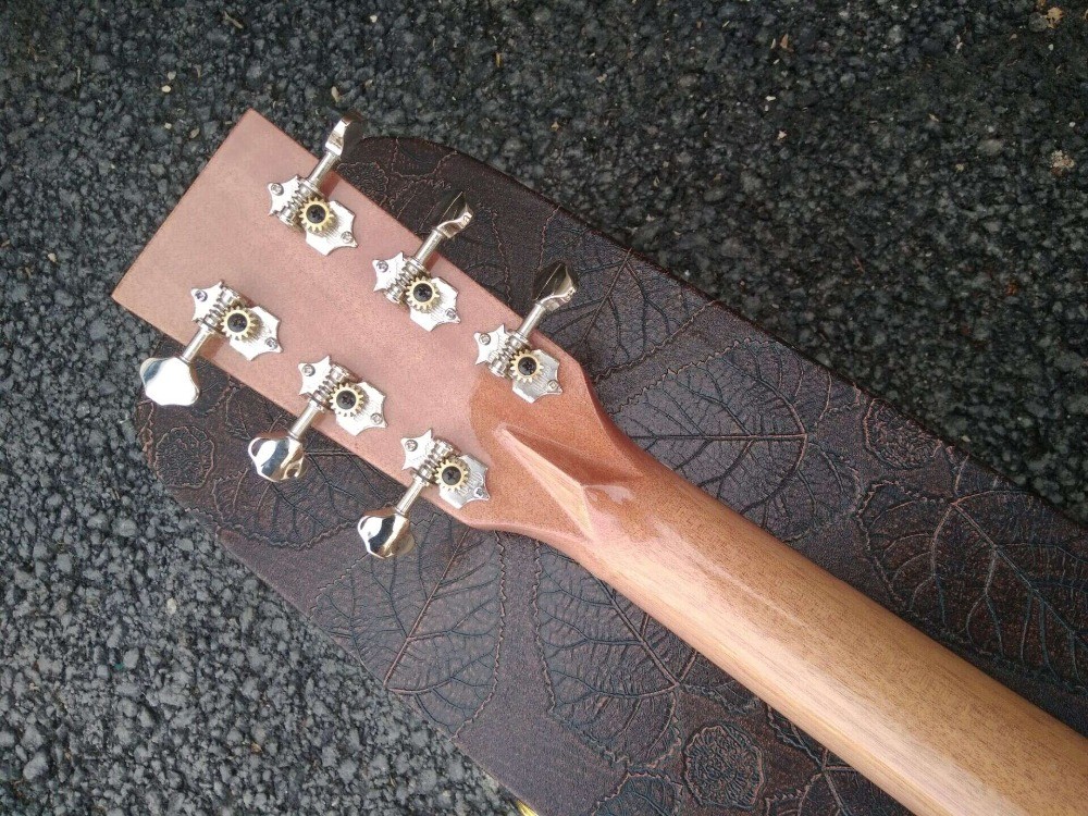 Factory AAAA 14 frets Auditorium folk Guitars Orchestra all solid imported apple wood acoustic electric guitar