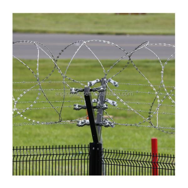 Anti Climb Welded Concertina Blade Razor Wire Fence with Barbed Wire Coil