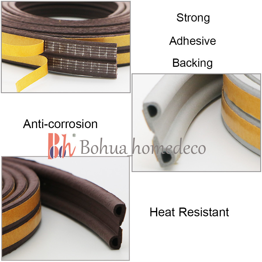 9x5.5mm EPDM Rubber Seals P Shape Weatherstrips For Door And Window