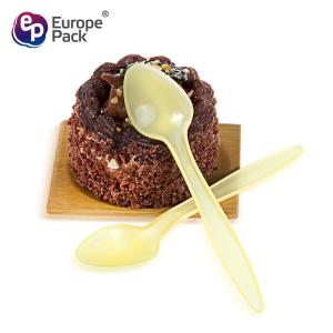 Quality Top amazon seller 2019 disposable plastic yellow cheap spoon for cake wholesale