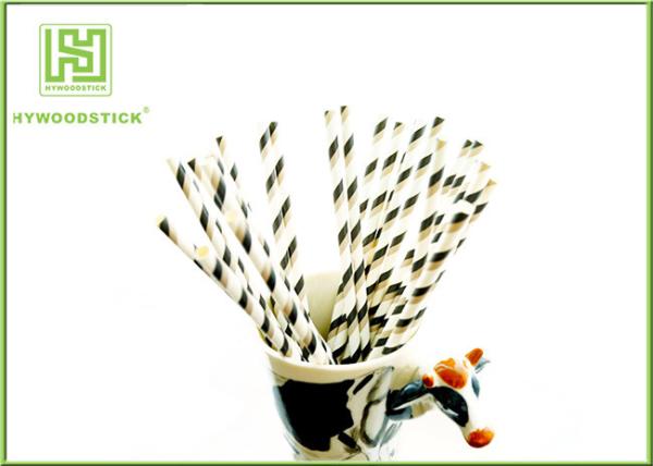 Black And White Bulk Party Paper Straws Decorations Usage Environmentally