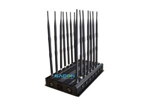 Quality 3G 4G 14 Bands Cell Phone Jammer Device VHF UHF With High Gain Antennas wholesale