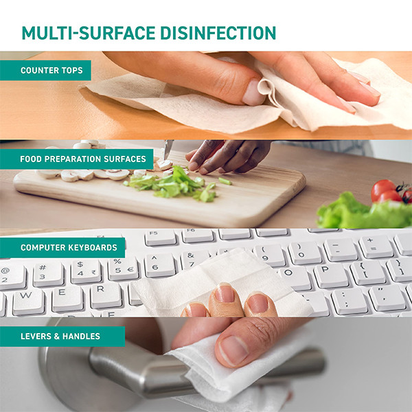 Disposable Hypoallergenic Disinfectant Wet Wipes Kills 99.9% of Viruses and Bacteria