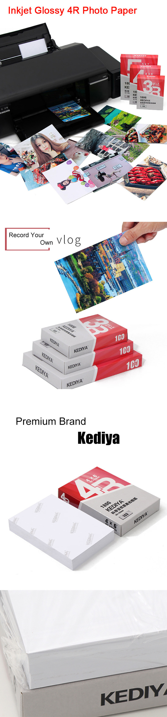 4R Dye Ink Inkjet Glossy High Glossy Photo Paper
