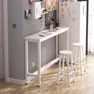 Quality 1.6m White Kitchen Bar Table Stool Set Melamine MFC With Metal Legs wholesale