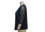 Sunflower ElastIc Lace Ladies Casual T Shirts With Anti Silver Beads Neckties