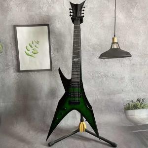 Quality Custom 7 Strings Bird of Prey Neck Inlay Special Body Green Burst Flamed Maple Top Electric Guitar wholesale