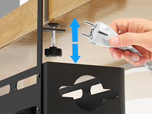 Space-saving Under Desk No Drill Cable Management Tray with Metal Wire Management Box