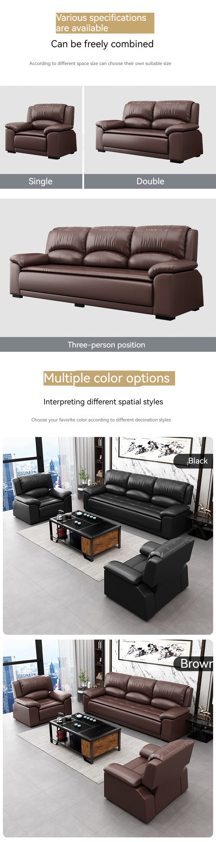 Italian Design Negotiation Coffee Table Combination for Parlor and Business Reception