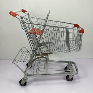 Quality 125L German Supermarket Grocery Steel Shopping Cart With Metal Beer Rack wholesale