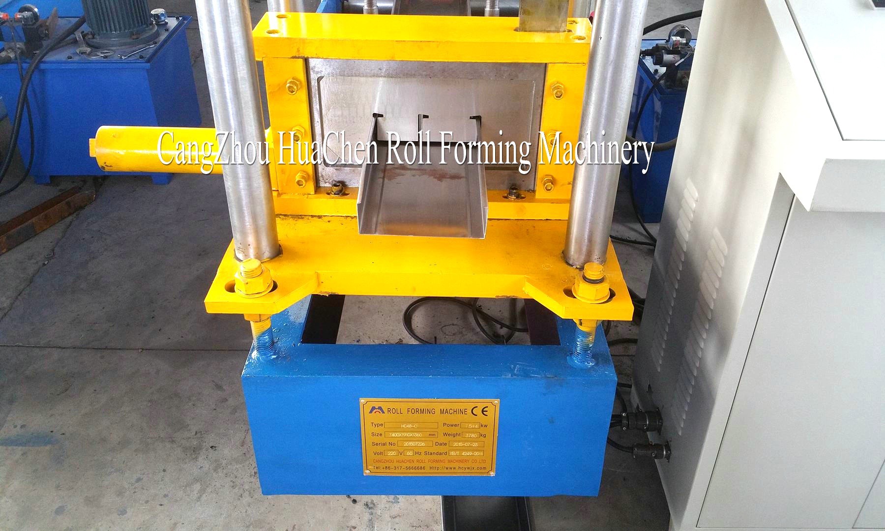 High Speed Automatic C Purlin Roll Forming Machine , 13 Row Purlin Making Machine