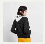 Contrast Color Zipper Up Women'S Lightweight Polyester Jacket