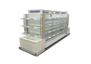 Quality Double Side Grocery Store Display Racks , Metal Storage Shelves For Cosmetic wholesale