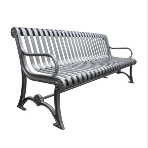 Quality Waterproof Urban Outdoor Metal Garden Bench With Cast Iron And Steel Flat Bar wholesale