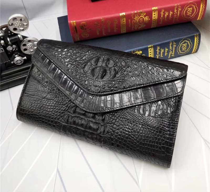 Fashion Genuine Crocodile Skin Female Women Small Envelop Purse Real Alligator Leather Ladies Single Cross Shoulder Bag